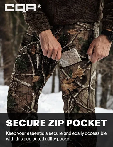 Miniatura 8 de CQR - Pantalones tácticos de invierno para hombre, diseño térmico tipo cargo con forro de vellón para exteriores, esquí, nieve y senderismo