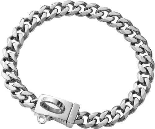 Miniatura 7 de Collar de cadena de acero inoxidable fuerte para perro con hebilla de fácil bloqueo y liberación, chapado en oro de 18 quilates, cadena de eslabones