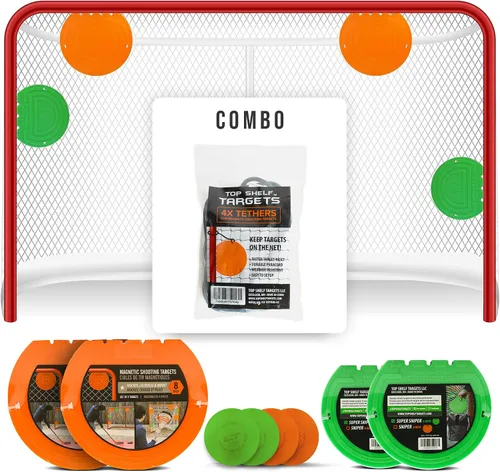 Miniatura 11 de Top Shelf Targets Paquete Combinado con Objetivos de Hockey Magnéticos Duraderos/Objetivos de Portería de Lacrosse, 4 Correas de Sujeción y 4 Discos