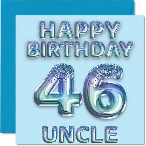 Miniatura 253 de Stuff4 Tarjeta de primer cumpleaños para niños, globo de fiesta con purpurina azul, tarjetas de feliz cumpleaños para niño de 1 año, nieto, hijo, 57
