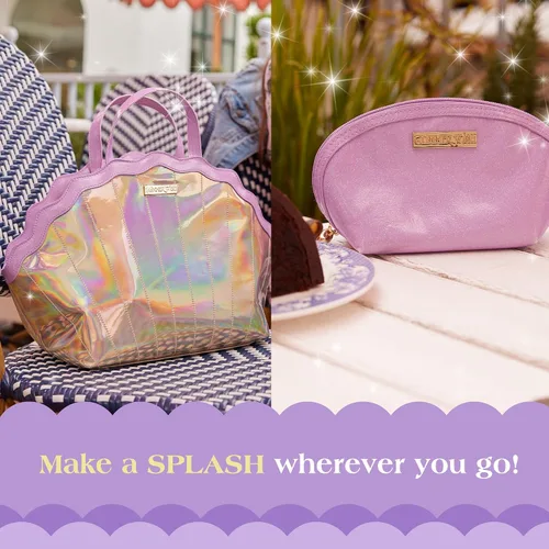 Miniatura 3 de Glimmer Wish Mermaid Selfcare Keepall y Mermaid Purple Pearl Pouch, bolsa de viaje para artículos esenciales y pequeña bolsa de cosméticos, regalos
