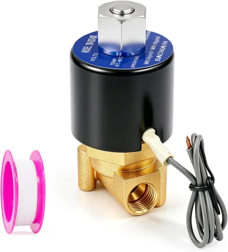Miniatura 9 de BAOMAIN Válvula solenoide eléctrica de latón de 1/4 pulgada, DC 12V normalmente cerrado (NC), válvula neumática de acción directa DN8 para agua aire