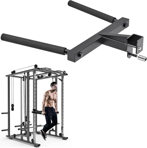 Miniatura 10 de Kipika Y-Shaped Dip Bar for Power Cage with 5/8" or 1" Hole - Dip Bar Attachments for Home Gym - Heavy Duty Power Rack Attachments - Squat Rack