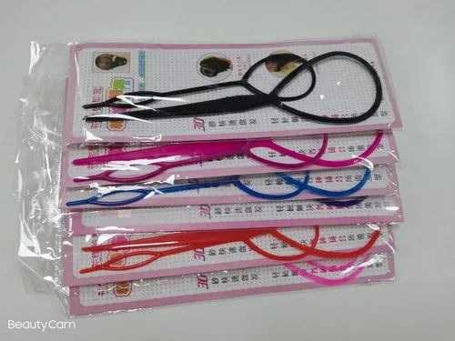 Miniatura 7 de Pinza para el cabello, 12 piezas de plástico Magic Topsy accesorios para trenzar el cabello, lazo de herramienta de trenza francesa para peinar
