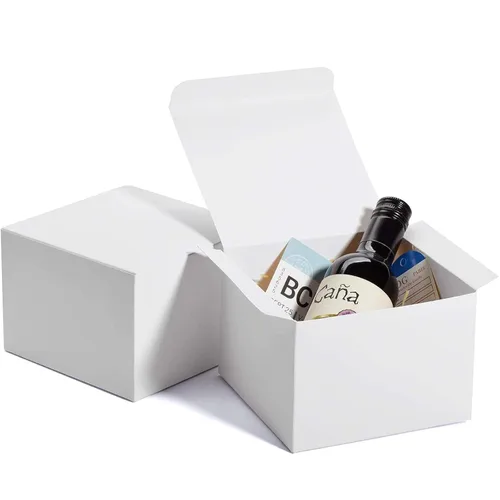Miniatura 7 de MESHA Cajas de regalo blancas de 6 x 6 x 4 pulgadas, 50 unidades, caja de propuesta de dama de honor, cajas de regalo pequeñas de papel reciclado