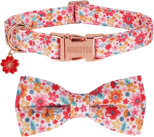 Miniatura 10 de ADOGGYGO Collar de perro con bandera estadounidense con corbata de moño desmontable, collares patrióticos ajustables del 4 de julio para perros