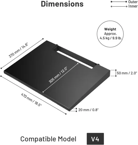 Miniatura 2 de WALL Estante de entretenimiento para soporte de TV modelo V4, perfecto para reproductor de DVD/Blu-ray, consola de videojuegos, grabadora de video
