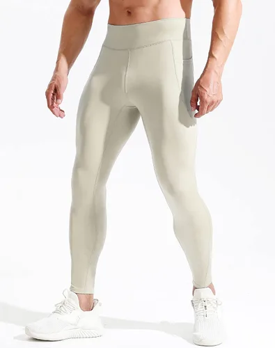 Miniatura 2 de NELEUS Pantalones de compresión de capa base para hombre, mallas de correr con bolsillo para teléfono