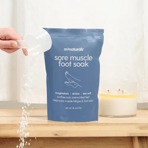 Miniatura 9 de M3 - Remojo muscular para pies doloridos, 16 onzas, relajante y exfoliante, baño de sal marina de magnesio para pies cansados, irritados
