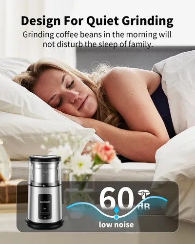 Miniatura 6 de Shardor Molinillo eléctrico de un toque para café, especias, hierbas, para granos de café, especias y semillas con 1 tazón extraíble de acero