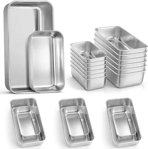 Miniatura 8 de LIANYU Paquete de 4 moldes para pan para hornear pan, molde para pan de 9 x 5 pulgadas, molde para pan de acero inoxidable para pastel de carne