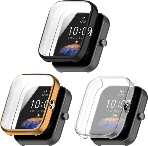 Miniatura 13 de Funda protectora de pantalla compatible con Amazfit Bip 3 Pro/Bip 3 Smart Watch Funda de TPU suave ultradelgado protector de pantalla para Amazfit