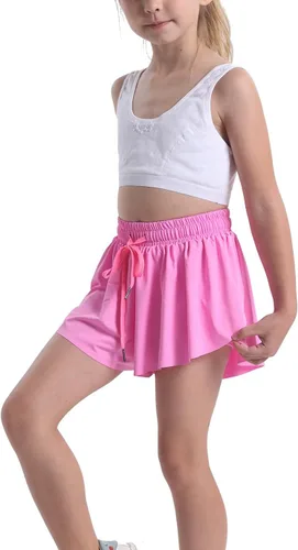 Miniatura 4 de Paquete de 3 faldas cortas con vuelo de mariposa para niñas, tenis y animadoras, atléticas, para correr, para adolescentes y niñas