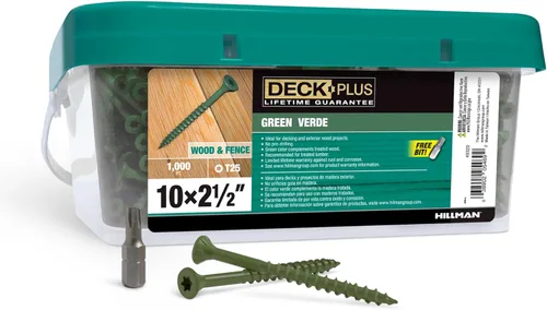 Miniatura 17 de Deck Plus Tornillos para valla y madera exterior con revestimiento epoxi de 3 pulgadas #10 x 3 Torx/Star Drive Incluido, rosca gruesa, tornillo