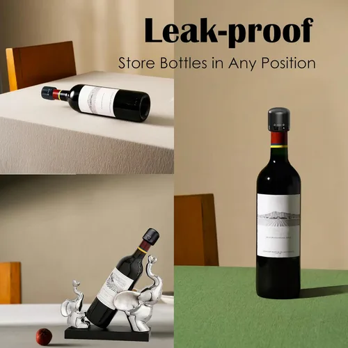 Miniatura 2 de Hosslearlear Tapones de vino para botellas de vino, corchos reutilizables de silicona, lindos accesorios para vino, juego de 4