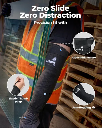 Miniatura 6 de toolant ANSI A9 Cut Resistant Arm Sleeves, Arm Protectors for Thin Skin and Bruising, Arm Guards for High Risk Work