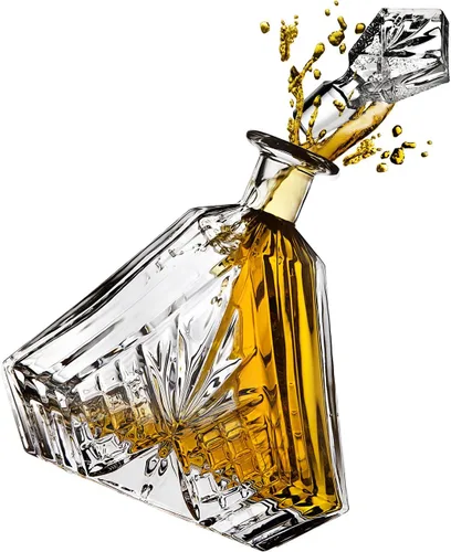 Miniatura 4 de Decantador de Whisky para Licor Scotch Bourbon o Vino, Corte Irlandés Triangular - 25.4 fl oz
