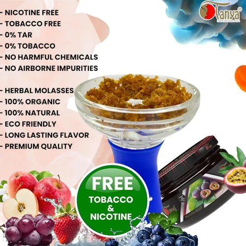 Miniatura 3 de Tanya Herbal Hookah Molasas 100% libre de nicotina y tabaco Sabores de shisha de narguile Sabores orgánicos de shisha de frutas mixtas 50g
