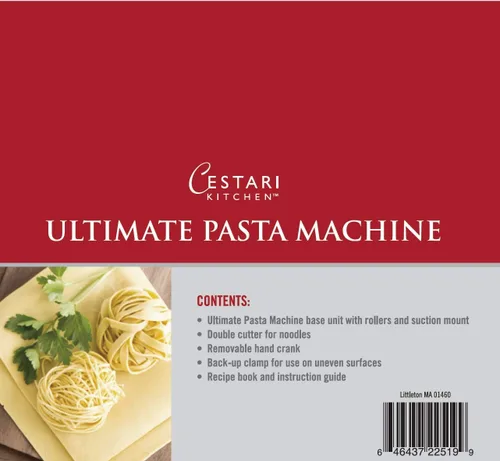 Miniatura 8 de Cestari Máquina de pasta de acero inoxidable, rodillo de 5.906 in con base de succión patentada para uso antideslizante, incluye cortador de pasta