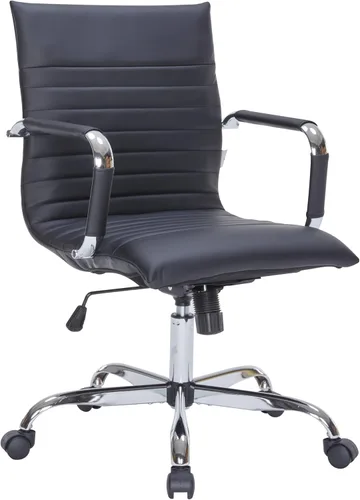 LeisureMod Silla de oficina ejecutiva ergonómica con soporte lumbar, silla de escritorio giratoria de cuero ajustable, silla de computadora con
