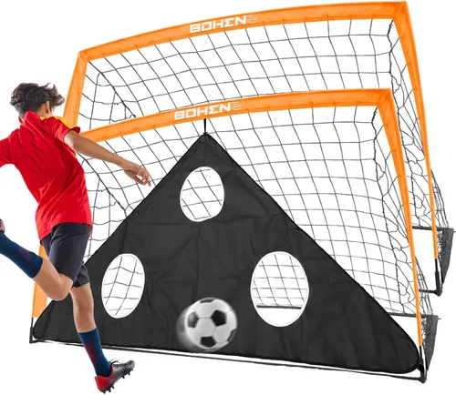 Miniatura 17 de BOHEN 6x4 FT / 9x5 FT Kids Soccer Goals with Carry Bag, Portable Folding Soccer Net for Backyard Training, Indoor/Outdoor Use for Youth and Adult