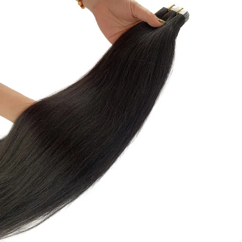 Miniatura 36 de Extensiones de cabello cosidas de cabello humano real, balayage de negro brillante a rubio dorado, paquete de extensiones de cabello humano