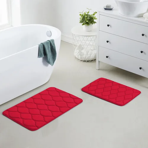 Miniatura 39 de Yafa Home Fashion 1 alfombra de baño de 17 x 24 pulgadas, espuma viscoelástica, absorbente de agua y antideslizante, color negro