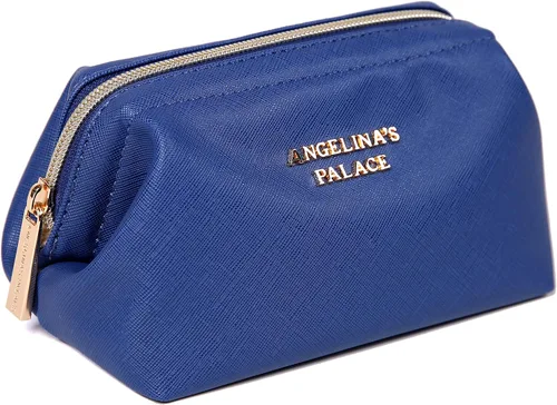 Miniatura 9 de Angelina's Palace Bolsa de maquillaje de viaje impermeable de cuero vegano, organizador de artículos de tocador oriental estilo retro, bolsa de Negro