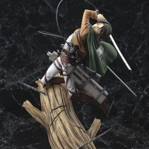 Miniatura 3 de QAHEART Figura de Levi - Figura de Levi de 8.7 in, modelo de batalla en el árbol, escultura coleccionable hecha a mano, decoración de escritorio