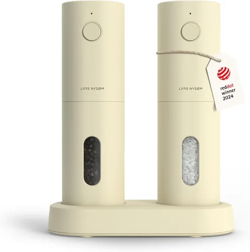 Miniatura 10 de LARS NYSØM Juego de molinillo eléctrico de sal y pimienta, recargable por USB, molinillos automáticos de sal y pimienta, dispensadores de especias