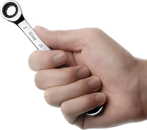 Miniatura 5 de Jetech Llave de trinquete de doble extremo de caja de 0.315 in x 0.394 in, llave métrica de trinquete de 72 dientes, llave de engranaje resistente