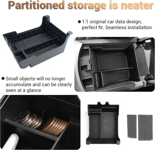 Miniatura 4 de Bandeja organizadora de consola central para Ford Edge 2024 2021-2024 Edge SE/SEL/ST-Line/Titanium/ST consola central de almacenamiento Bandeja