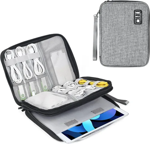Miniatura 9 de Luxtude Bolsa organizadora de cables, bolsa organizadora de cables de viaje, organizador electrónico de viaje para cargadores y cables, bolsa