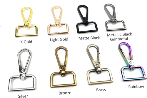 Miniatura 3 de 10 piezas de cierre giratorio de langosta con anillo en D, ganchos de presión para puerta de empuje, clips de gatillo para bolso y llavero Bronce