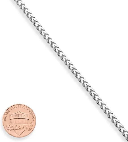 Miniatura 2 de Miabella Solid 925 Sterling Silver Italian 2.5mm Franco Square Box Link Chain Bracelet for Men Women, Made in Italy