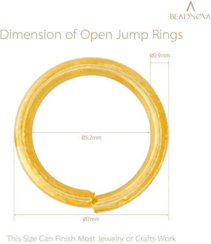 Miniatura 3 de BEADNOVA Anillos de salto abiertos de 0.276 in para hacer joyas, anillos de oro para llaveros y aretes (300 unidades)