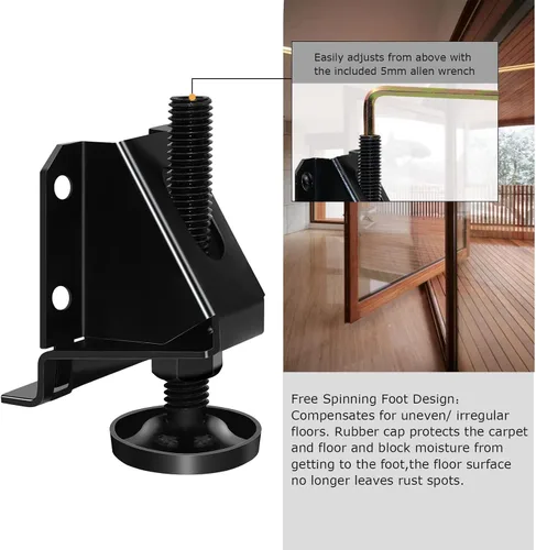 Miniatura 4 de LOSCHEN 16 pies de nivelación ajustables resistentes para muebles, tuercas hexagonales con bloqueo de patas de muebles, para mesa, armarios, banco
