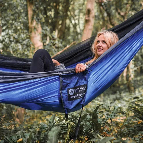 Miniatura 9 de Easthills Outdoors Jungle Explorer - Hamaca doble para acampar de 118 x 79 pulgadas, ligera, antidesgarros, nailon para 2 personas, con red