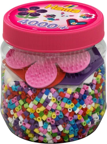 Miniatura 5 de Hama Fuse Beads 4,000 cuentas y tina de tablero de clavijas, juego creativo de manualidades para niños, artes y manualidades Amarillo