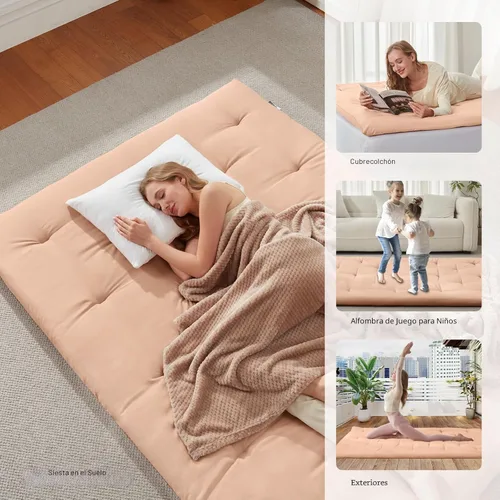 Miniatura 6 de Mollydot Colchón de Futón Japonés para Suelo Tamaño Individual 39" x 80", Colchón de Cama Plegable, Almohadilla de Dormir de Tatami Portátil, Cojín