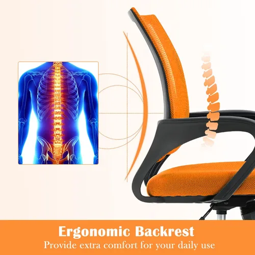 Miniatura 4 de Silla de escritorio ergonómica, sillas de oficina ajustables, silla de computadora con ruedas y soporte lumbar, sillas de oficina con respaldo medio