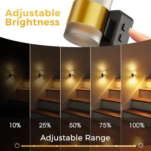 Miniatura 3 de L LOHAS LED Luz nocturna, luces nocturnas enchufables a la pared, sensor de atardecer a amanecer, blanco suave de 3000 K, brillo ajustable, luz