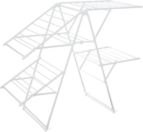 Miniatura 6 de Amazon Basics Tendedero de ropa de metal plegable de 2 alas, 61x23.6x39.3 pulgadas, blanco