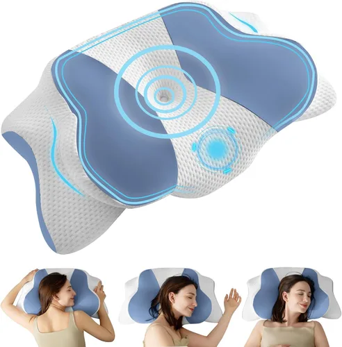 Almohada cervical para el cuello, almohada ergonómica de espuma viscoelástica, diseño ortopédico para personas que duermen de lado, espalda y boca