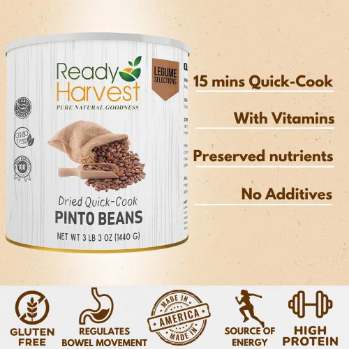 Miniatura 5 de Ready Harvest Alimentos de emergencia – Frijoles pintos de cocción rápida Frijoles precocidos, solo tienes que añadir agua caliente Lata #10