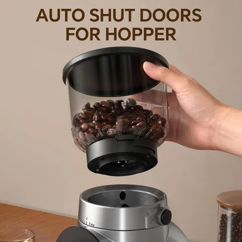 Miniatura 6 de Molinillo de café eléctrico, molinillo de granos de café con rebabas con 30 configuraciones de molienda, molinillo de muelas para uso doméstico