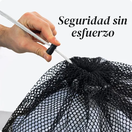 Miniatura 6 de Bolsa de lavandería de malla XL de Handy Laundry - Duradera, lavable a máquina con cierre de cordón seguro - Perfecta para dormitorios Negro