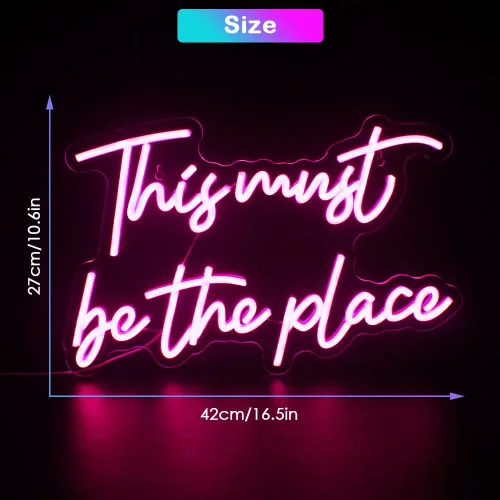 Miniatura 2 de Este Debe Ser El Lugar Letrero De Neón Letra Rosa Led Para Decoración De Pared Usb Letrero De Palabra Enciende Para Dormitorio Sala De Juegos Salón