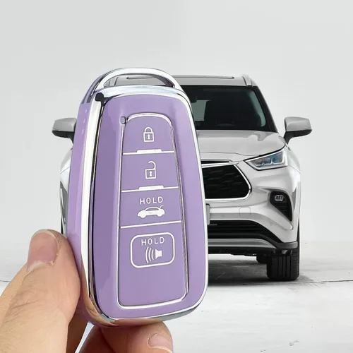 Miniatura 4 de Funda para Llavero Compatible con Toyota 2019-2023 Camry RAV4 Highlander Corolla 4Runner Avalon C-HR Prius (Morado)