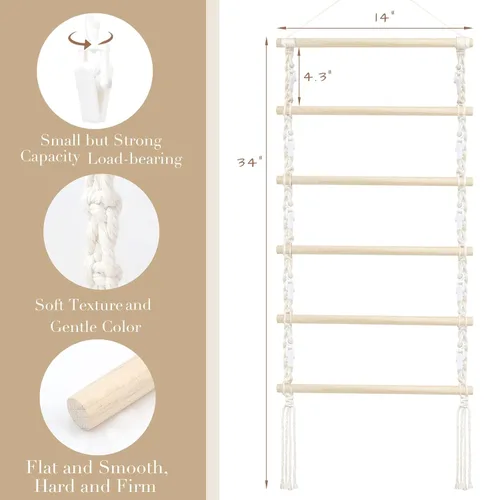 Miniatura 2 de Organizador de pinzas para el cabello, soporte colgante de macramé para el cabello y almacenamiento para niñas, colgador de clips de garra